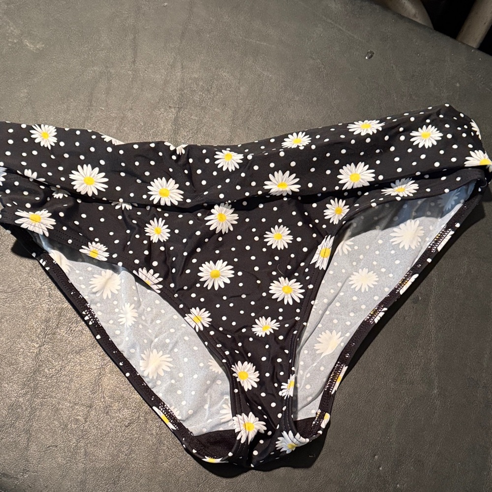 Floral Black Bikini Bottom